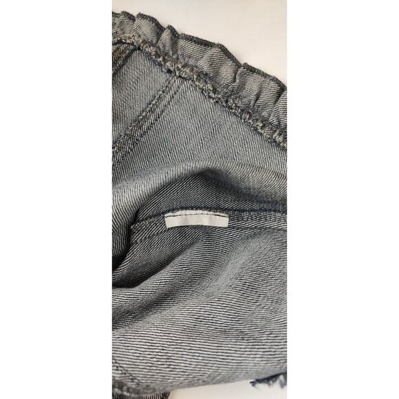 Womens Denim Vest Jean Vest Ruffled Collar Button Front Rustic Boho Size M - Picture 9 of 10